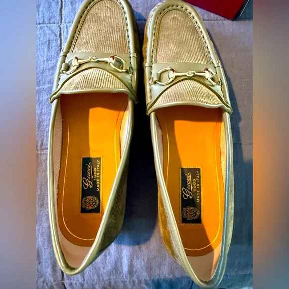Gucci | Shoes | Gucci Horsebitembellished Corduroy Leather  display picture 3
